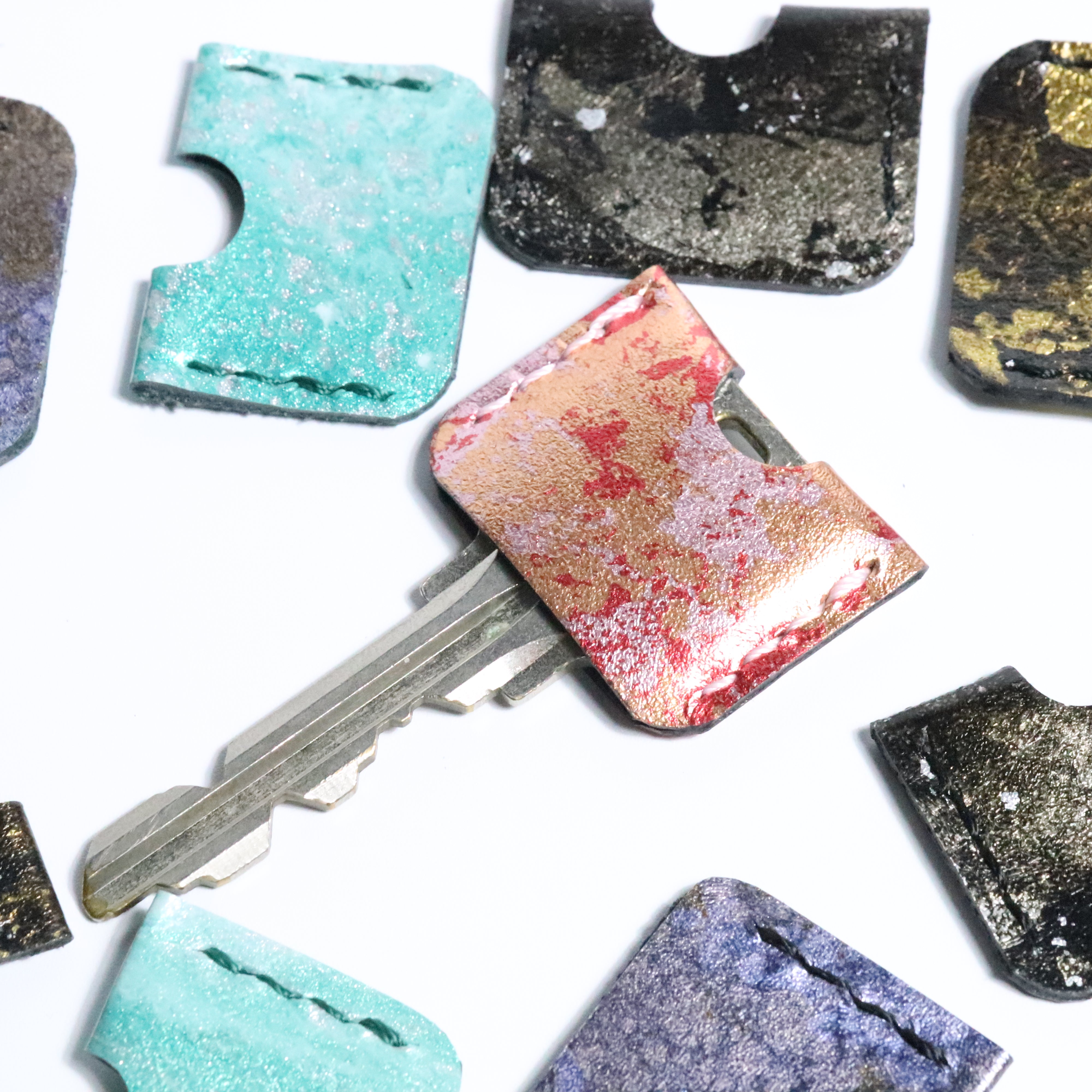 革紋(かもん)鍵カバー キーカバー 防犯対策