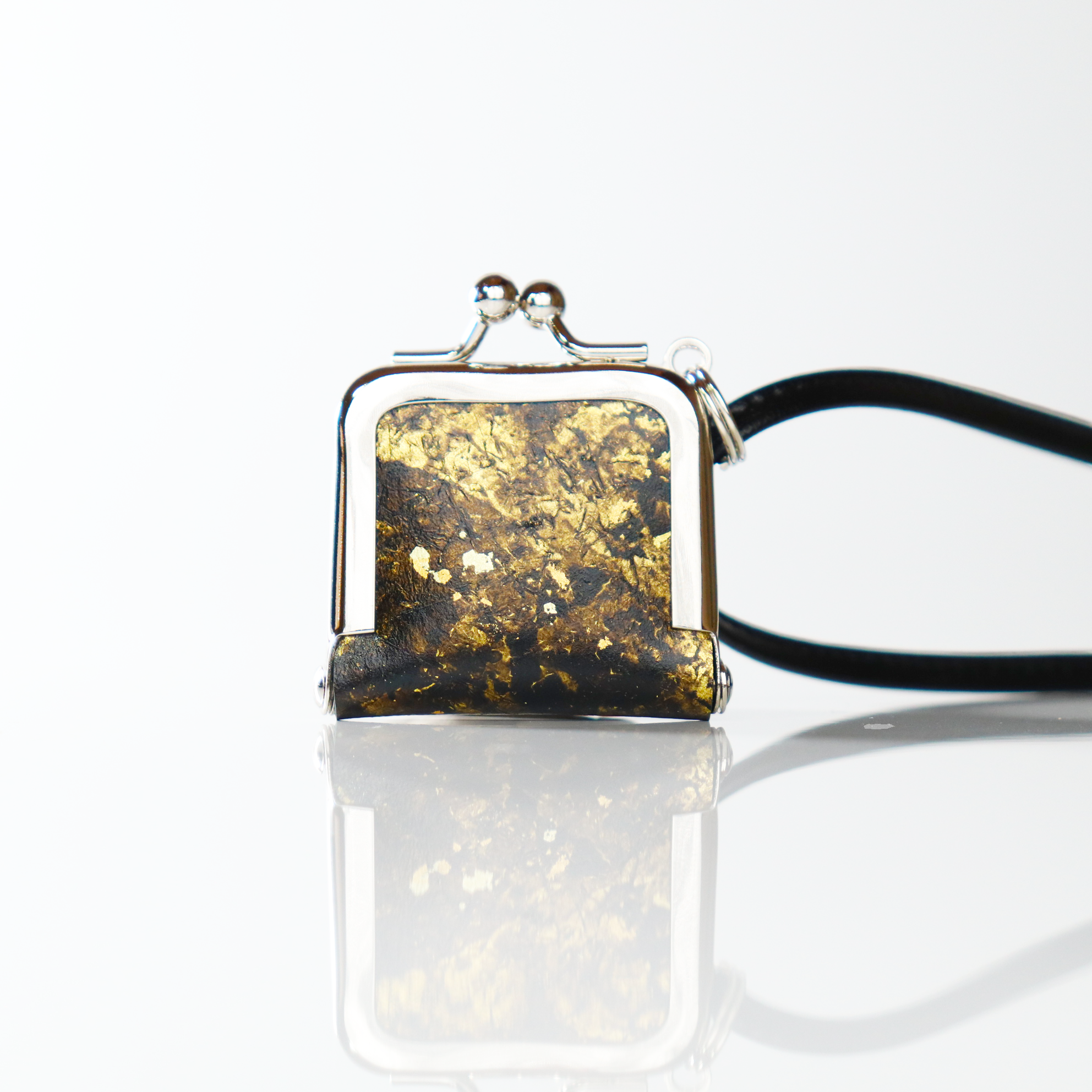 がま口ネックレス リングケース シルバー