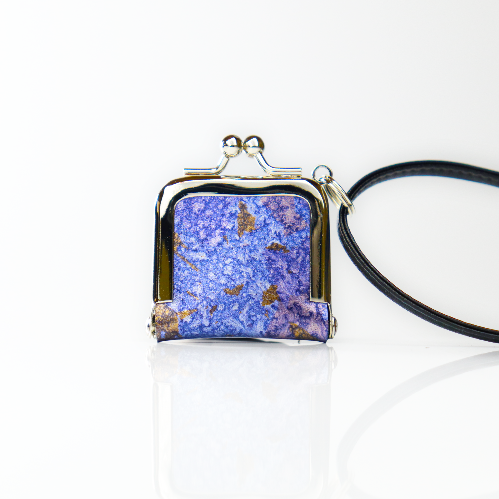 がま口ネックレス リングケース シルバー