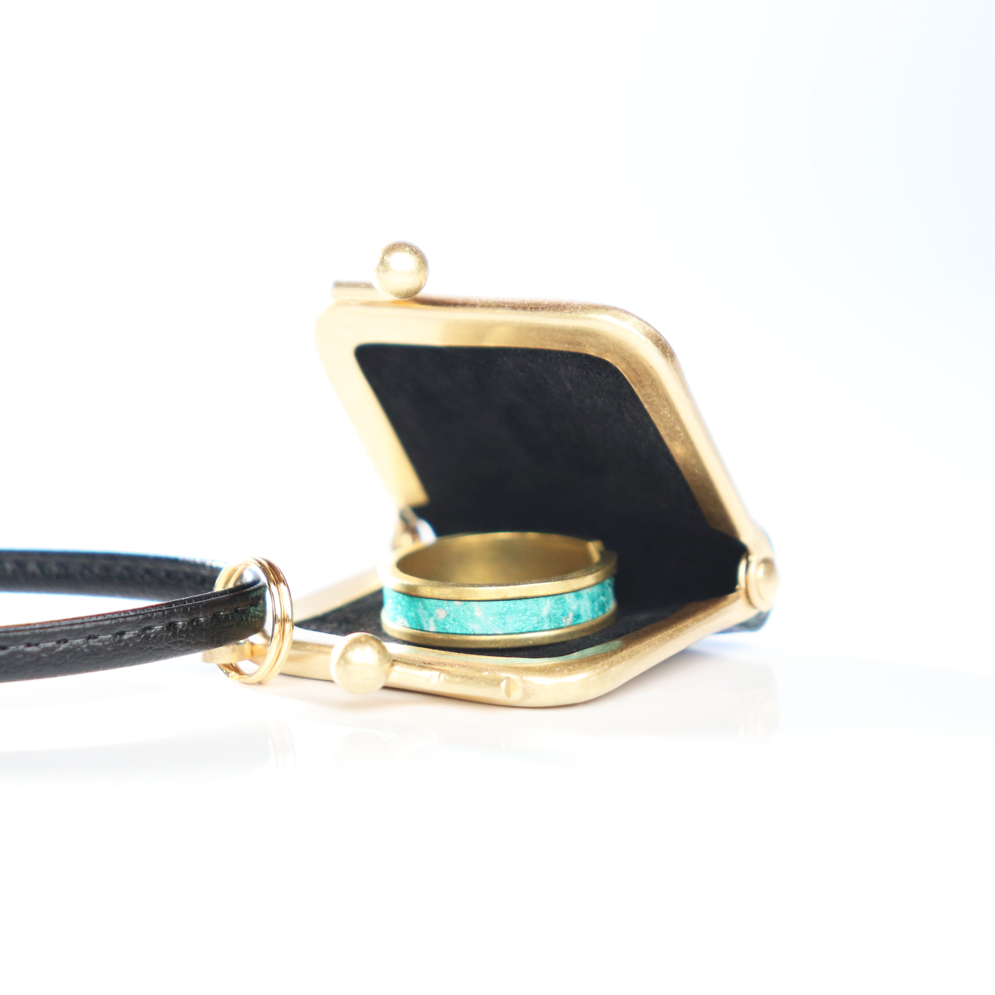 がま口ネックレス リングケース 真鍮