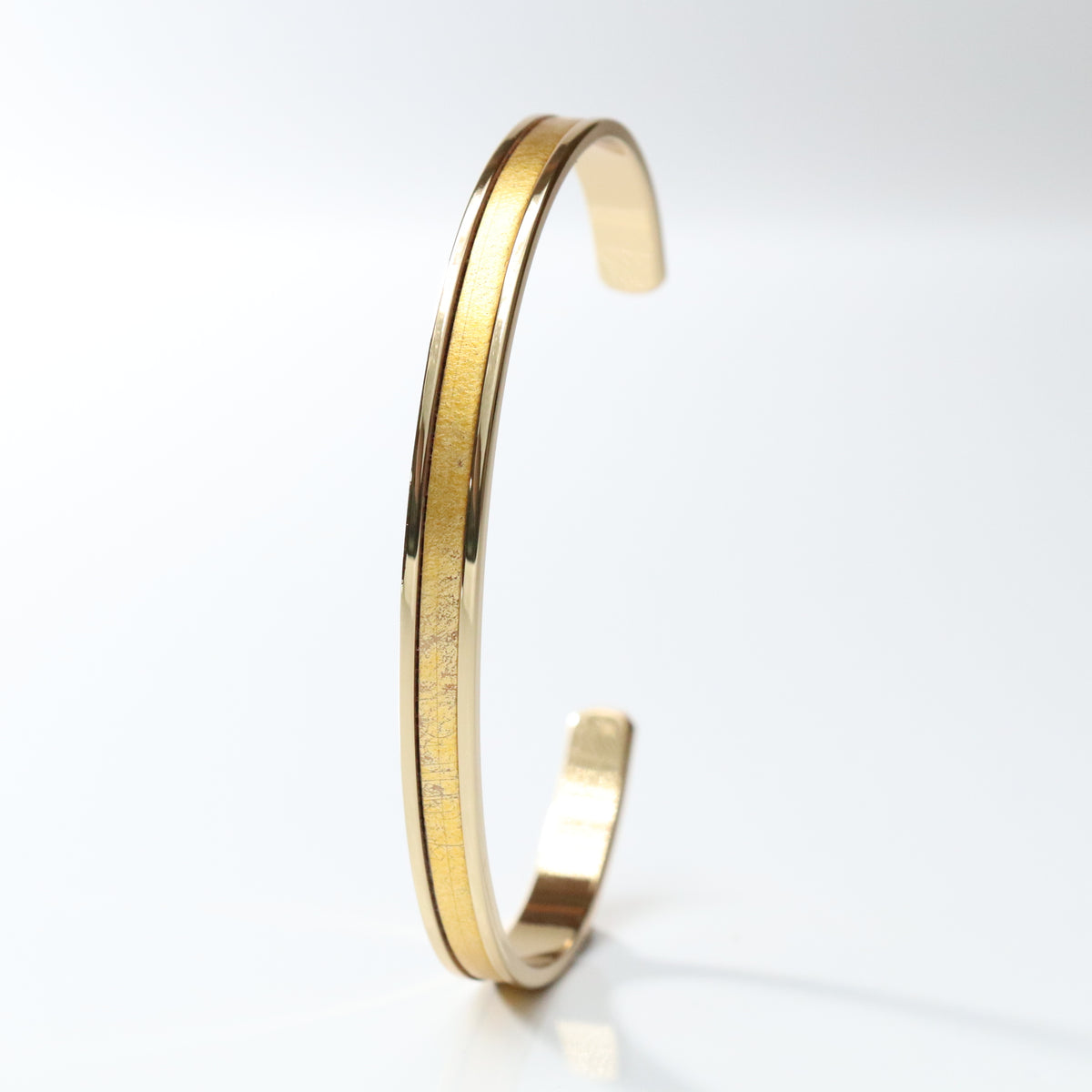 イタリアンレザーバングル(金メッキ)ORO
