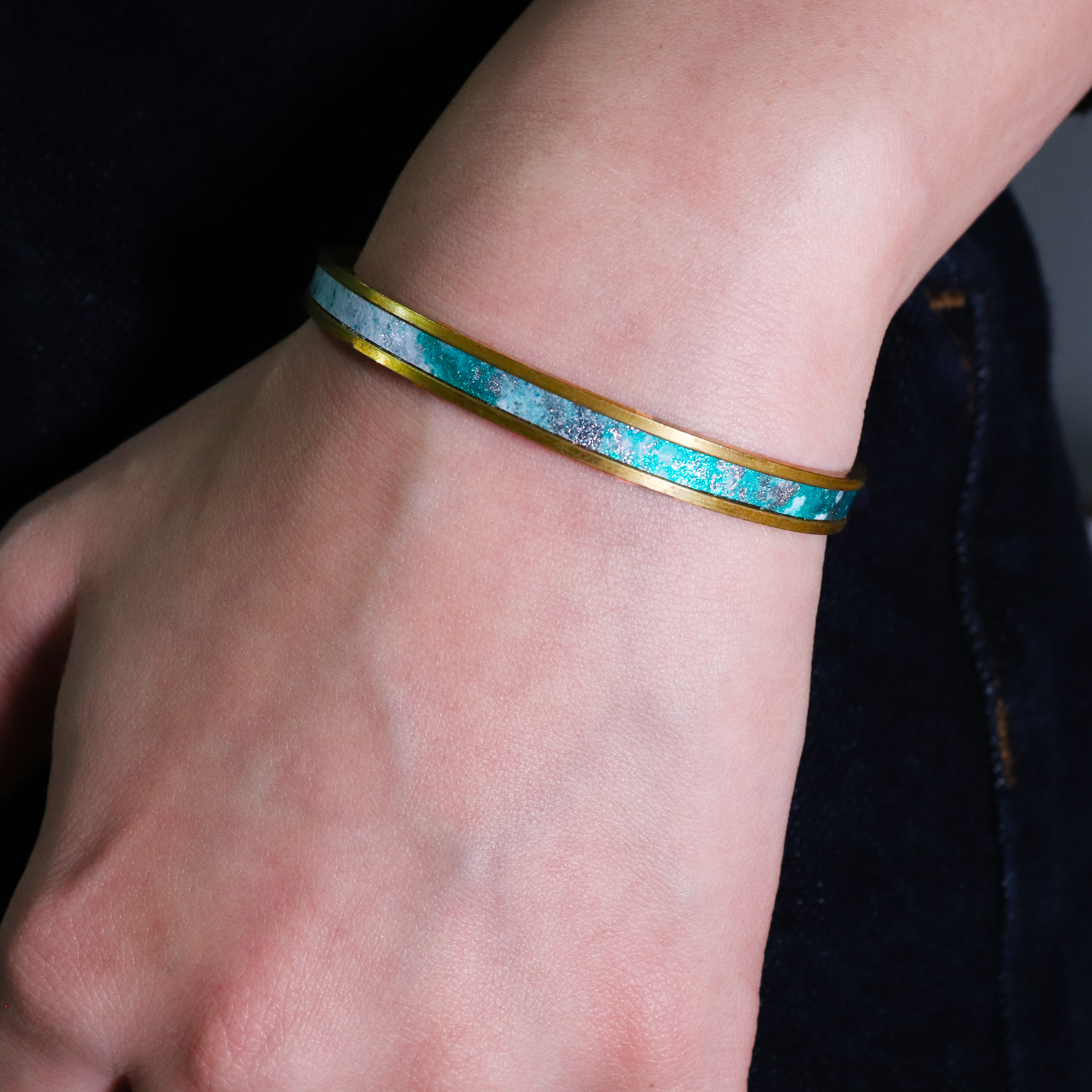 レザーバングル（真鍮）サイズ調整可能